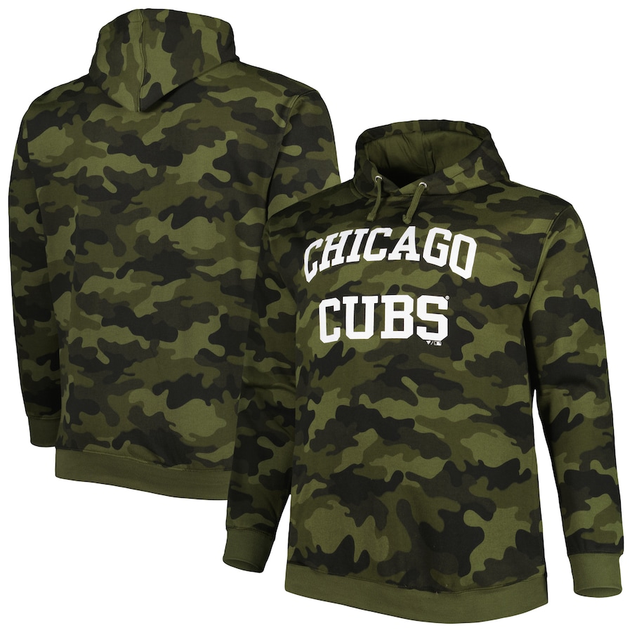 Men's Chicago Cubs Camo Allover Print Pullover Hoodie Men's Chicago Cubs Camo Allover Print Pullover Hoodie