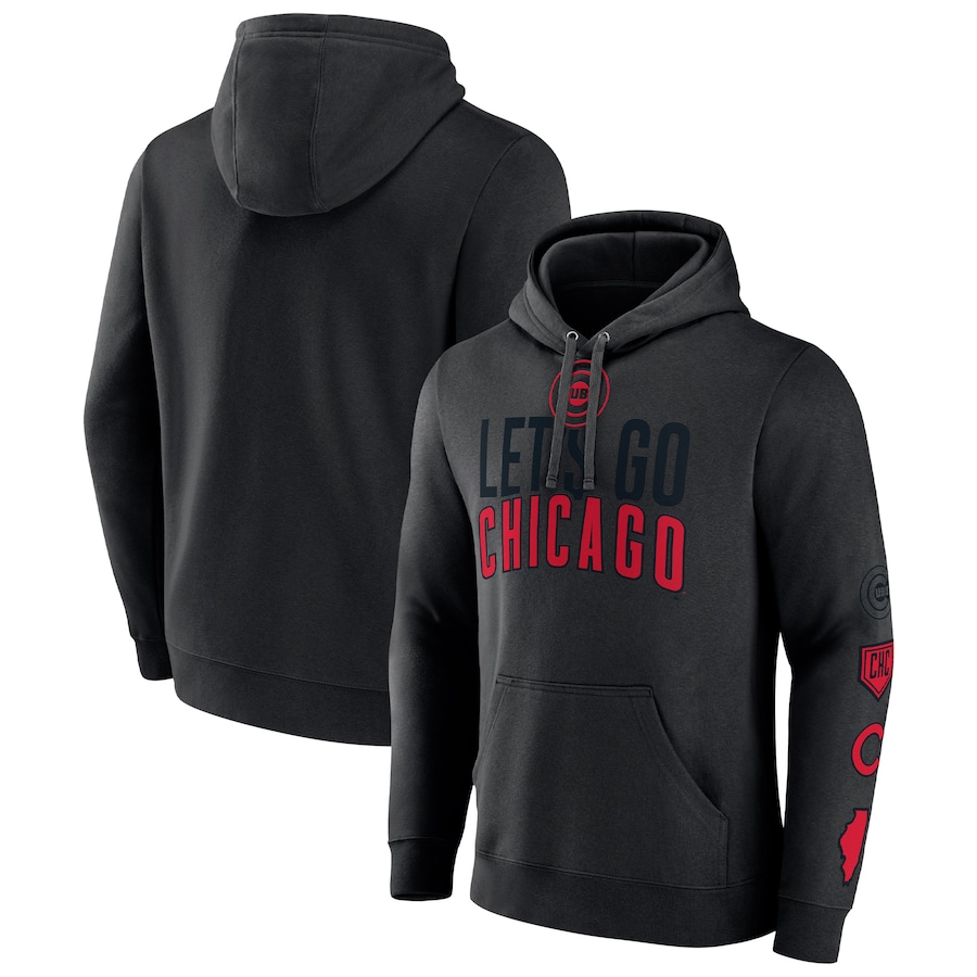 Men's Chicago Cubs Black Bases Loaded Pullover Hoodie Men's Chicago Cubs Black Bases Loaded Pullover Hoodie