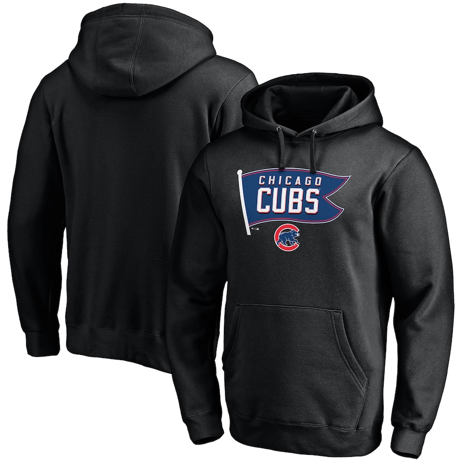 Men's Chicago Cubs Black Hometown Collection Holy Cow Fitted Pullover Hoodie Men's Chicago Cubs Black Hometown Collection Holy Cow Fitted Pullover Hoodie