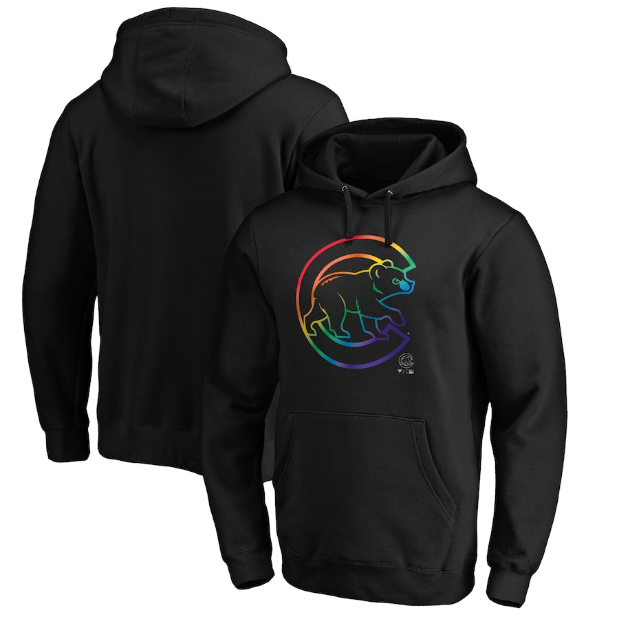 Men's Chicago Cubs Black Team Pride Logo Pullover Hoodie Men's Chicago Cubs Black Team Pride Logo Pullover Hoodie