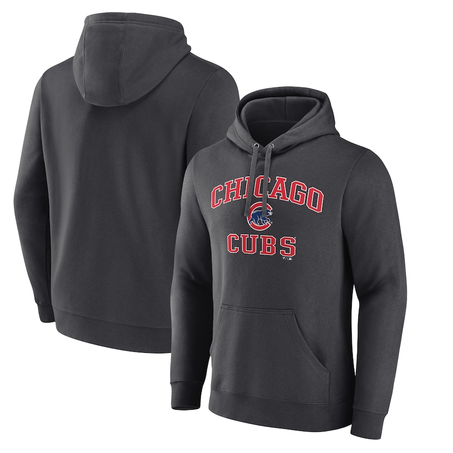 Men's Chicago Cubs Charcoal Heart and Soul Pullover Hoodie Men's Chicago Cubs Charcoal Heart and Soul Pullover Hoodie
