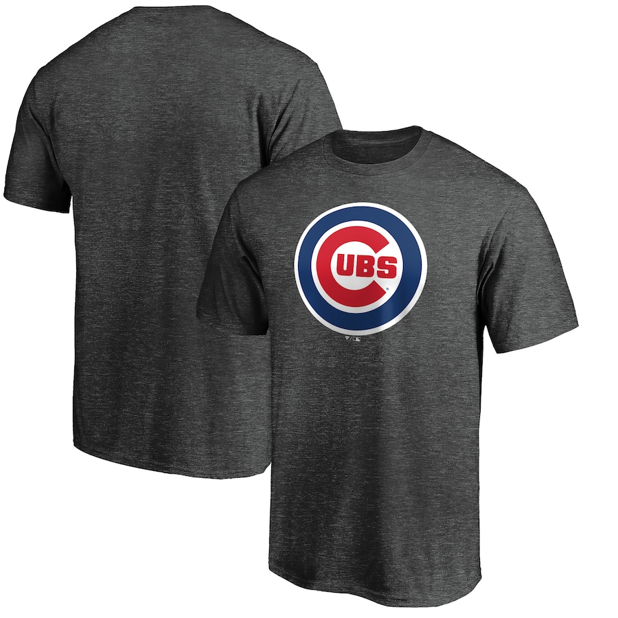 Men's Chicago Cubs Charcoal Official Logo T-Shirt Men's Chicago Cubs Charcoal Official Logo T-Shirt