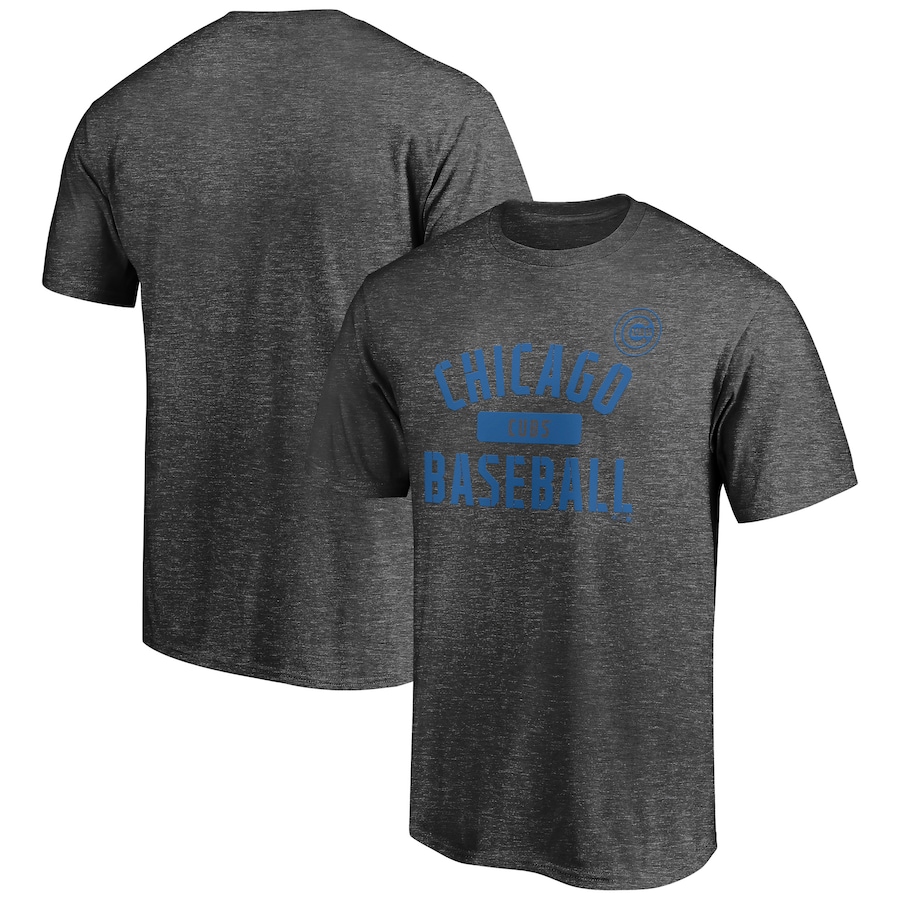 Men's Chicago Cubs Charcoal Team Primary Pill T-Shirt