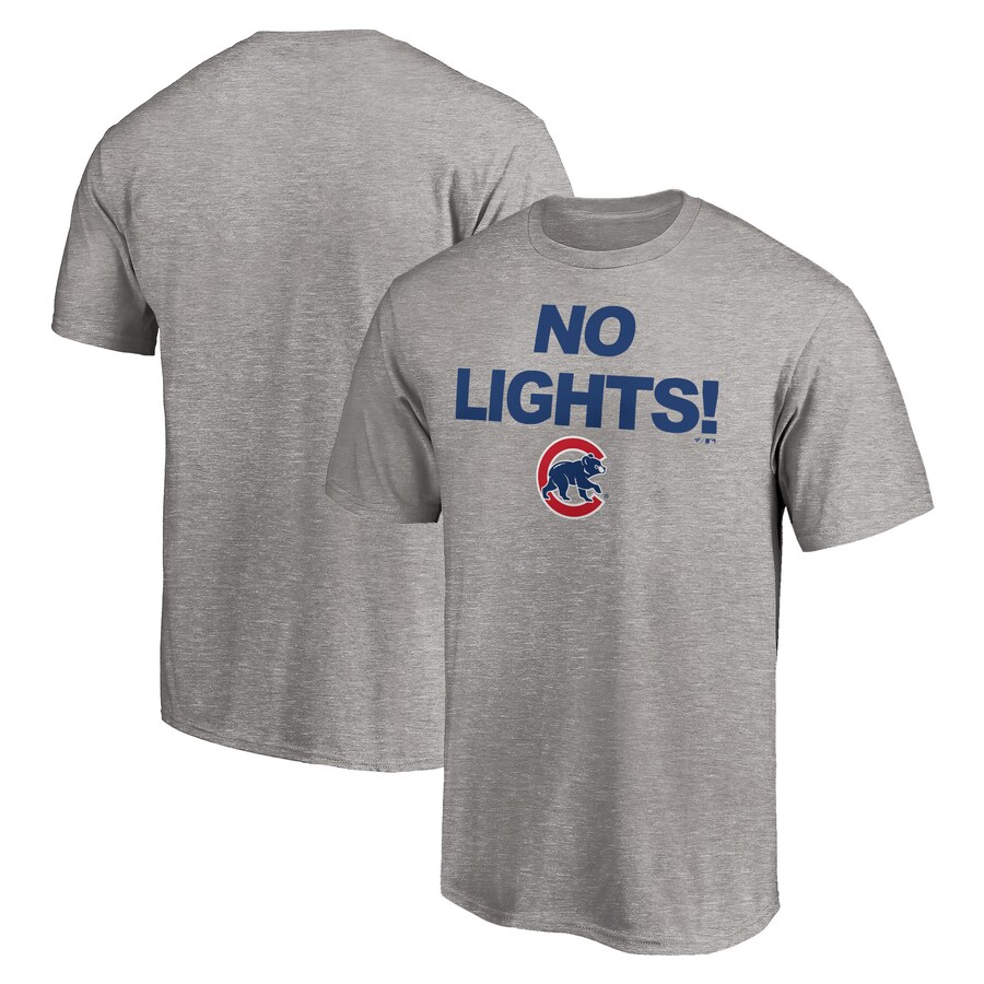 Men's Chicago Cubs Heather Gray No Lights T-Shirt