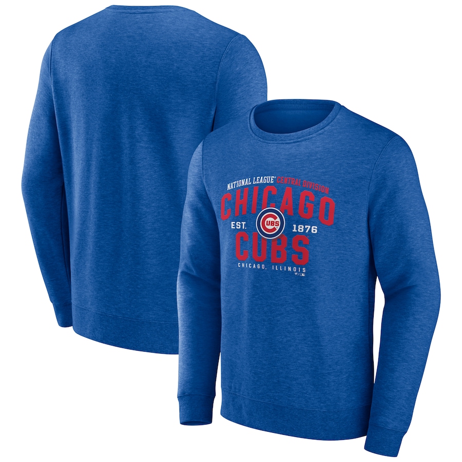 Men's Chicago Cubs Heathered Royal Classic Move Pullover Sweatshirt Men's Chicago Cubs Heathered Royal Classic Move Pullover Sweatshirt
