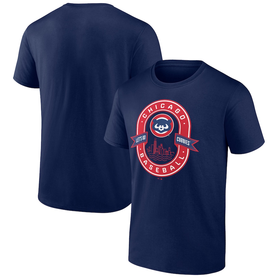 Men's Chicago Cubs Navy Glory Bound Let's Go Cubbies T-Shirt Men's Chicago Cubs Navy Glory Bound Let's Go Cubbies T-Shirt