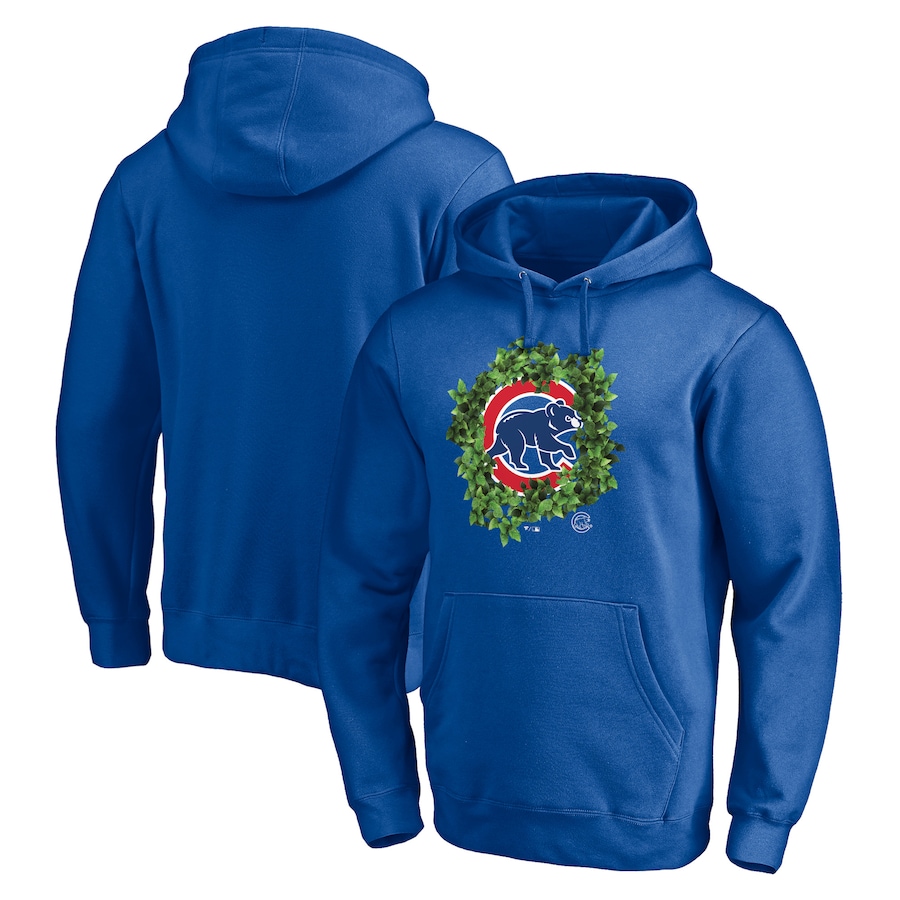 Men's Chicago Cubs Royal Hometown Fitted Pullover Hoodie Men's Chicago Cubs Royal Hometown Fitted Pullover Hoodie