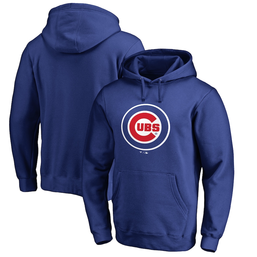 Men's Chicago Cubs Royal Official Wordmark Fitted Pullover Hoodie