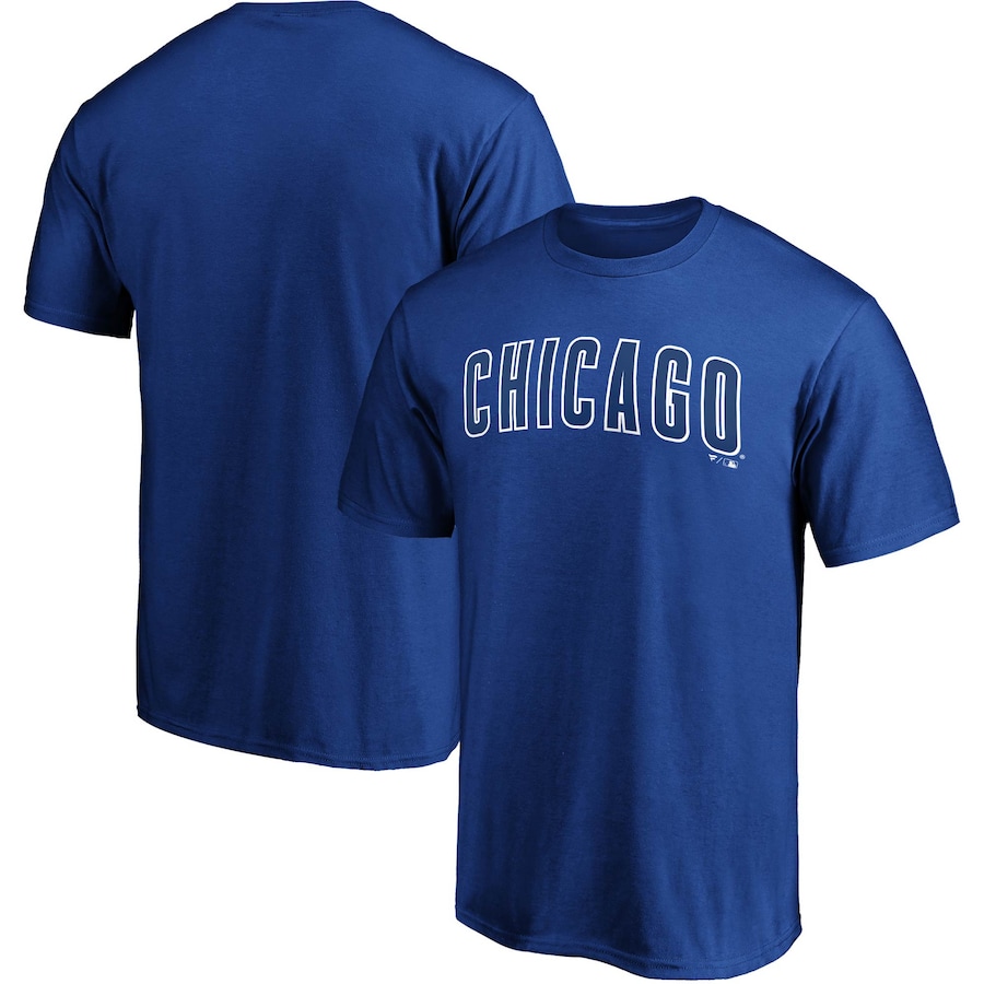 Men's Chicago Cubs Royal Official Wordmark T-Shirt Men's Chicago Cubs Royal Official Wordmark T-Shirt
