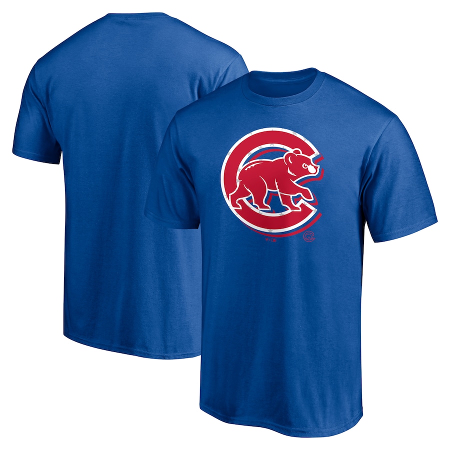 Men's Chicago Cubs Royal Red White and Team Logo T-Shirt Men's Chicago Cubs Royal Red White and Team Logo T-Shirt