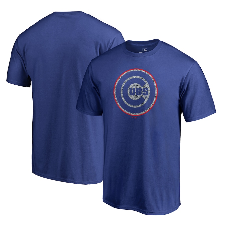 Men's Chicago Cubs Royal Static Logo T-Shirt Men's Chicago Cubs Royal Static Logo T-Shirt