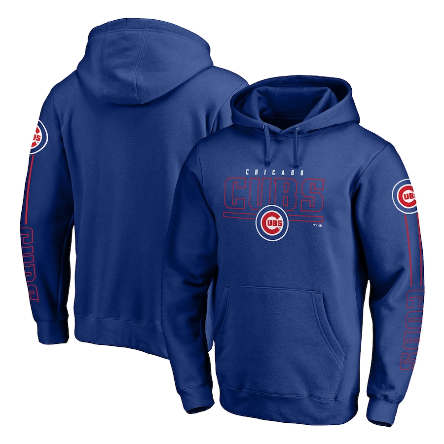 Men's Chicago Cubs Royal Team Front Line Fitted Pullover Hoodie Men's Chicago Cubs Royal Team Front Line Fitted Pullover Hoodie
