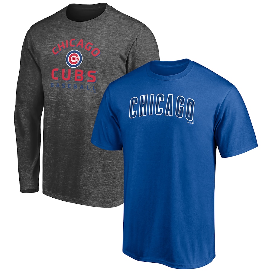 Men's Chicago Cubs Royal/Heathered Charcoal T-Shirt Combo Pack Men's Chicago Cubs Royal/Heathered Charcoal T-Shirt Combo Pack
