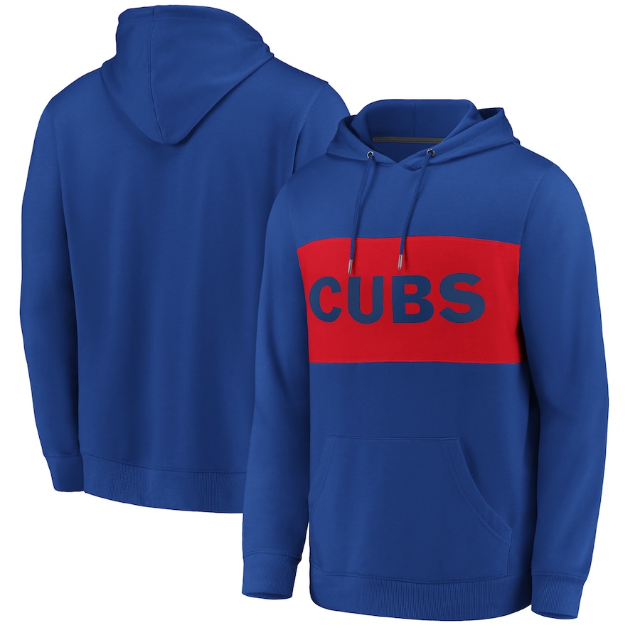 Men's Chicago Cubs Royal/Red True Classics Team Faux Cashmere Pullover Hoodie Men's Chicago Cubs Royal/Red True Classics Team Faux Cashmere Pullover Hoodie