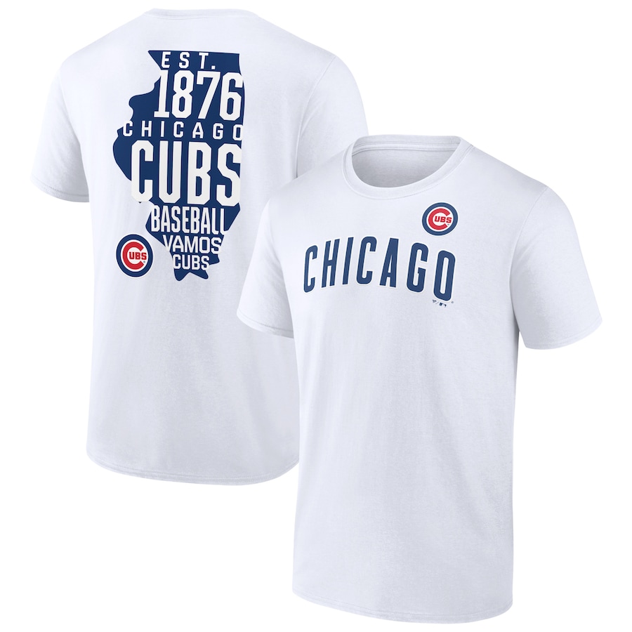 Men's Chicago Cubs White Team Hot Shot T-Shirt Men's Chicago Cubs White Team Hot Shot T-Shirt