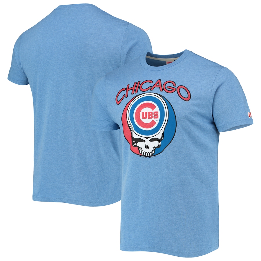 Men's Chicago Cubs Homage Royal Grateful Dead Tri-Blend T-Shirt Men's Chicago Cubs Homage Royal Grateful Dead Tri-Blend T-Shirt