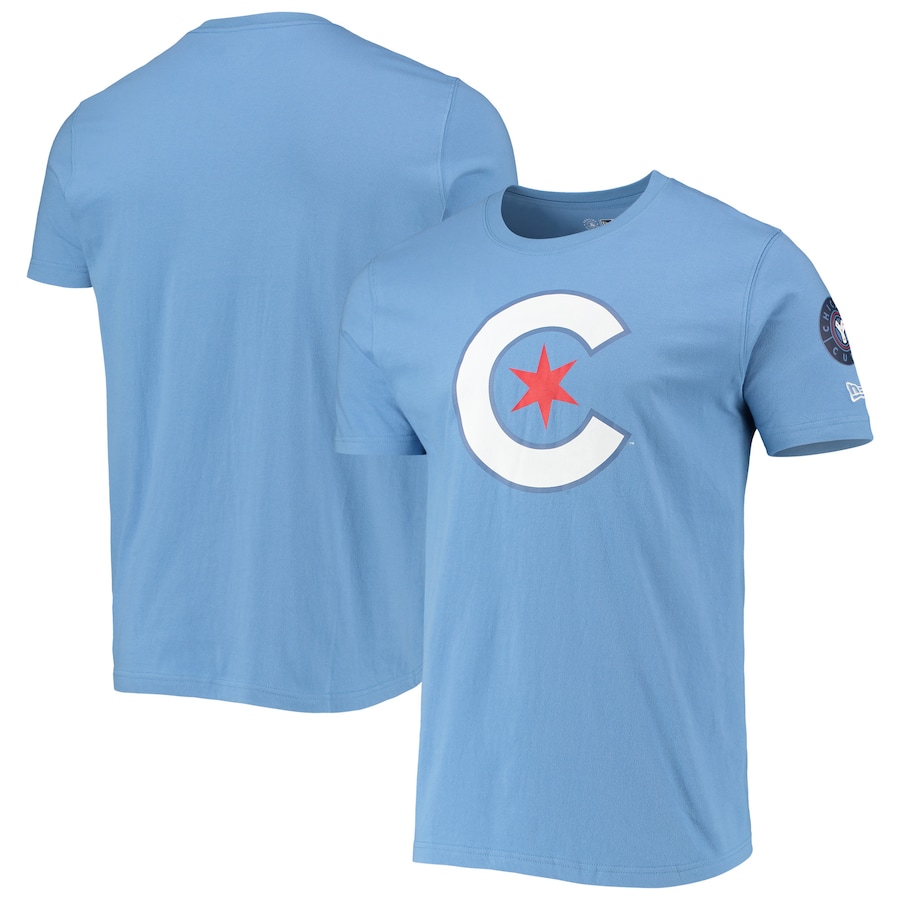 Men's Chicago Cubs New Era Blue City Connect T-Shirt Men's Chicago Cubs New Era Blue City Connect T-Shirt