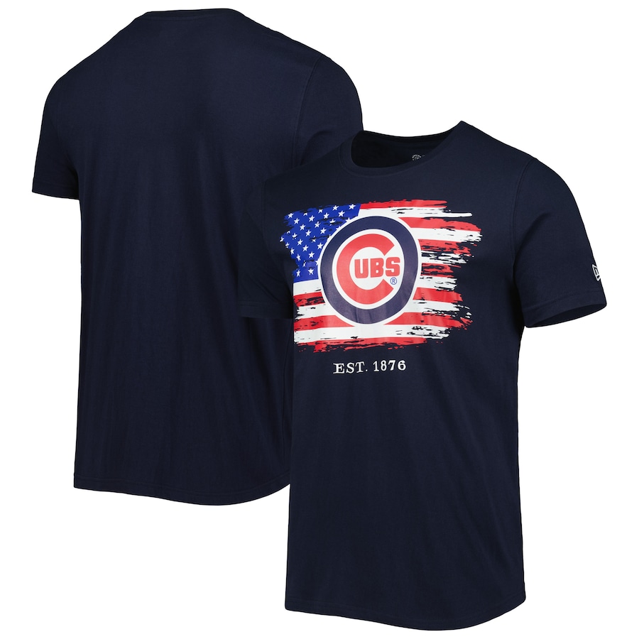 Men's Chicago Cubs New Era Navy 4th of July Jersey T-Shirt Men's Chicago Cubs New Era Navy 4th of July Jersey T-Shirt