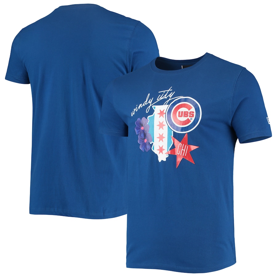 Men's Chicago Cubs New Era Royal City Cluster T-Shirt Men's Chicago Cubs New Era Royal City Cluster T-Shirt