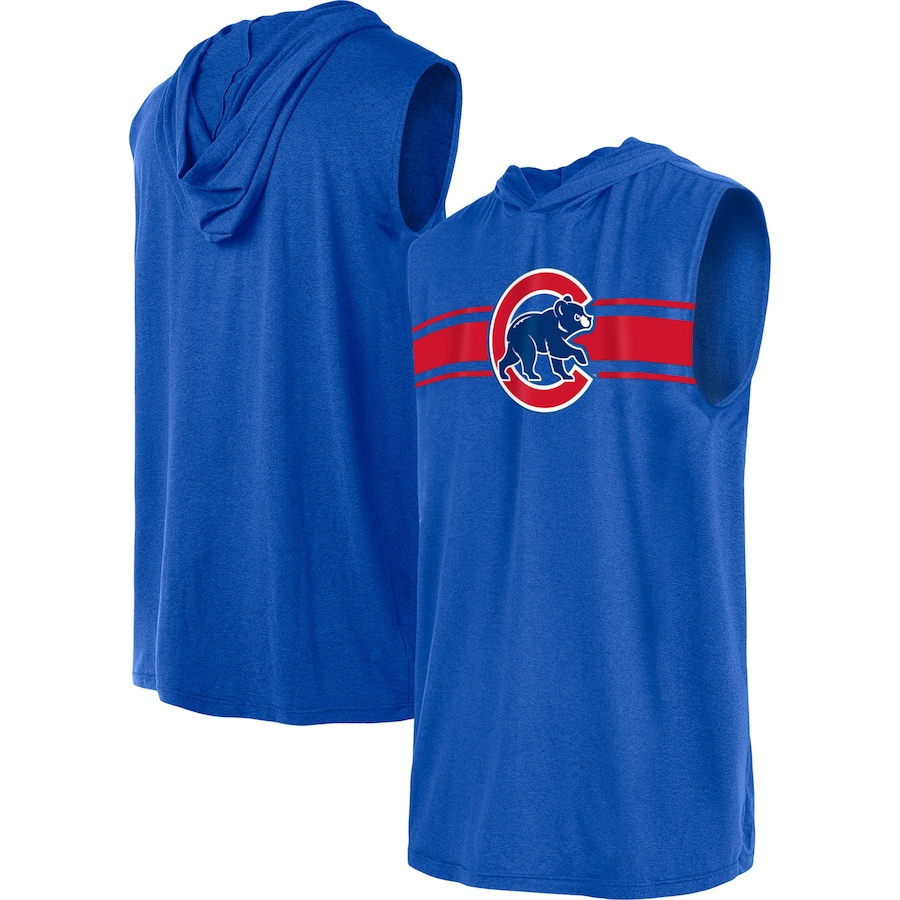 Men's Chicago Cubs New Era Royal Sleeveless Pullover Hoodie Men's Chicago Cubs New Era Royal Sleeveless Pullover Hoodie