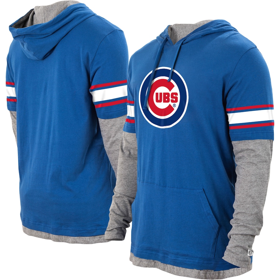Men's Chicago Cubs New Era Royal Twofer Pullover Hoodie Men's Chicago Cubs New Era Royal Twofer Pullover Hoodie