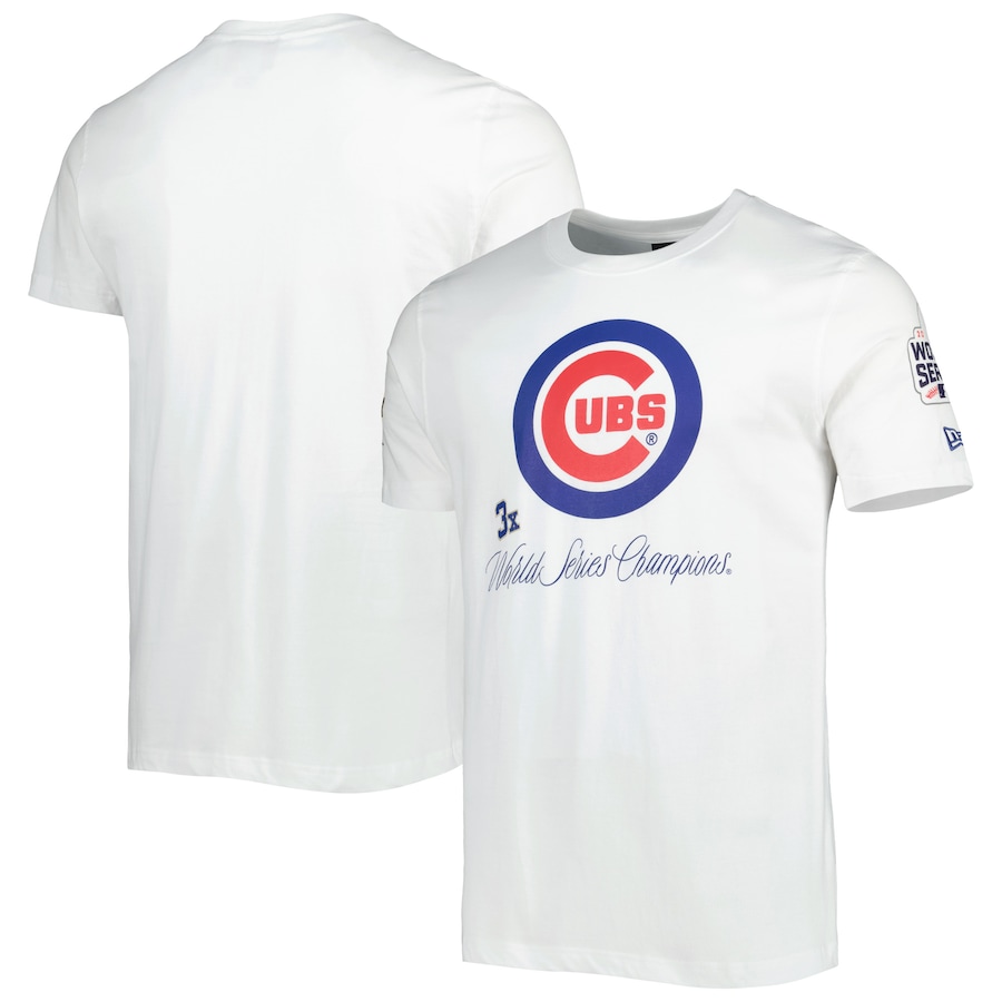 Men's Chicago Cubs New Era White Historical Championship T-Shirt Men's Chicago Cubs New Era White Historical Championship T-Shirt