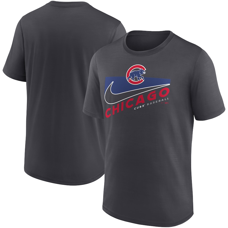 Men's Chicago Cubs Nike Anthracite Swoosh Town Performance T-Shirt Men's Chicago Cubs Nike Anthracite Swoosh Town Performance T-Shirt