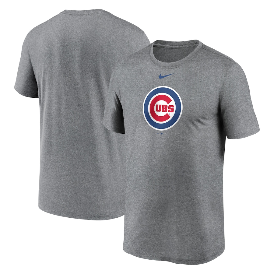 Men's Chicago Cubs Nike Heather Charcoal New Legend Logo T-Shirt Men's Chicago Cubs Nike Heather Charcoal New Legend Logo T-Shirt