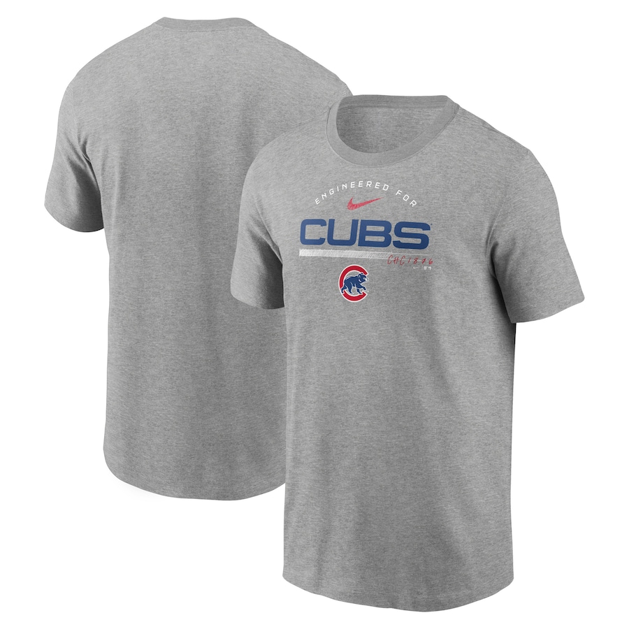 Men's Chicago Cubs Nike Heather Gray Team Engineered Performance T-Shirt Men's Chicago Cubs Nike Heather Gray Team Engineered Performance T-Shirt