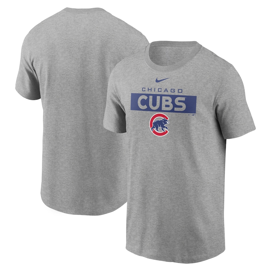 Men's Chicago Cubs Nike Heathered Gray Team T-Shirt Men's Chicago Cubs Nike Heathered Gray Team T-Shirt