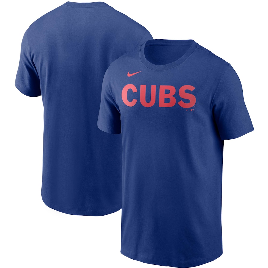 Men's Chicago Cubs Nike Royal Team Wordmark T-Shirt Men's Chicago Cubs Nike Royal Team Wordmark T-Shirt