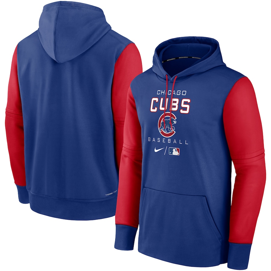 Men's Chicago Cubs Nike Royal/Red Authentic Collection Performance Hoodie Men's Chicago Cubs Nike Royal/Red Authentic Collection Performance Hoodie