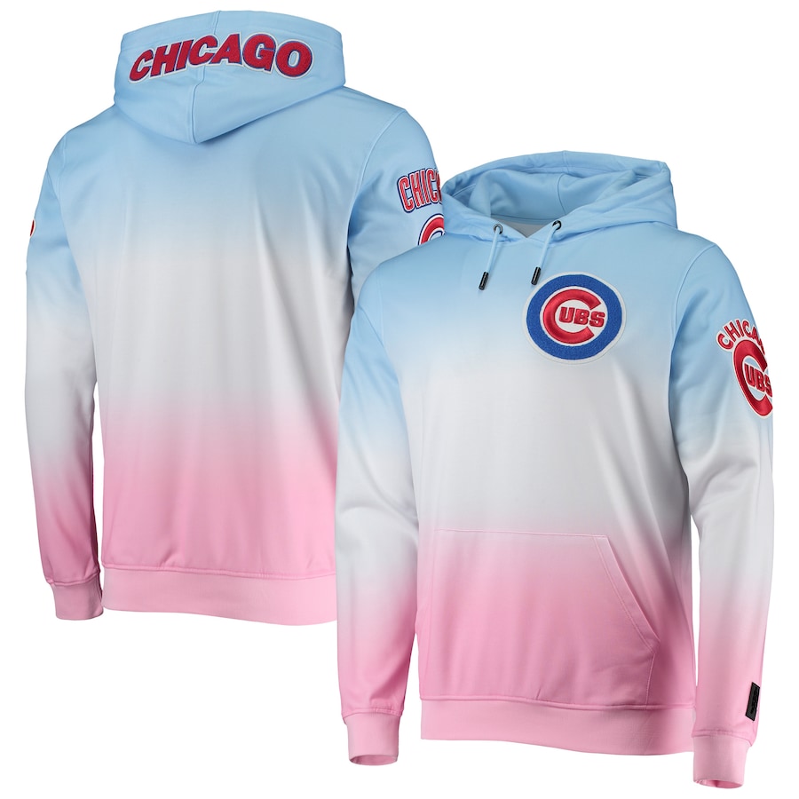 Men's Chicago Cubs Pro Standard Blue/Pink Ombre Pullover Hoodie Men's Chicago Cubs Pro Standard Blue/Pink Ombre Pullover Hoodie