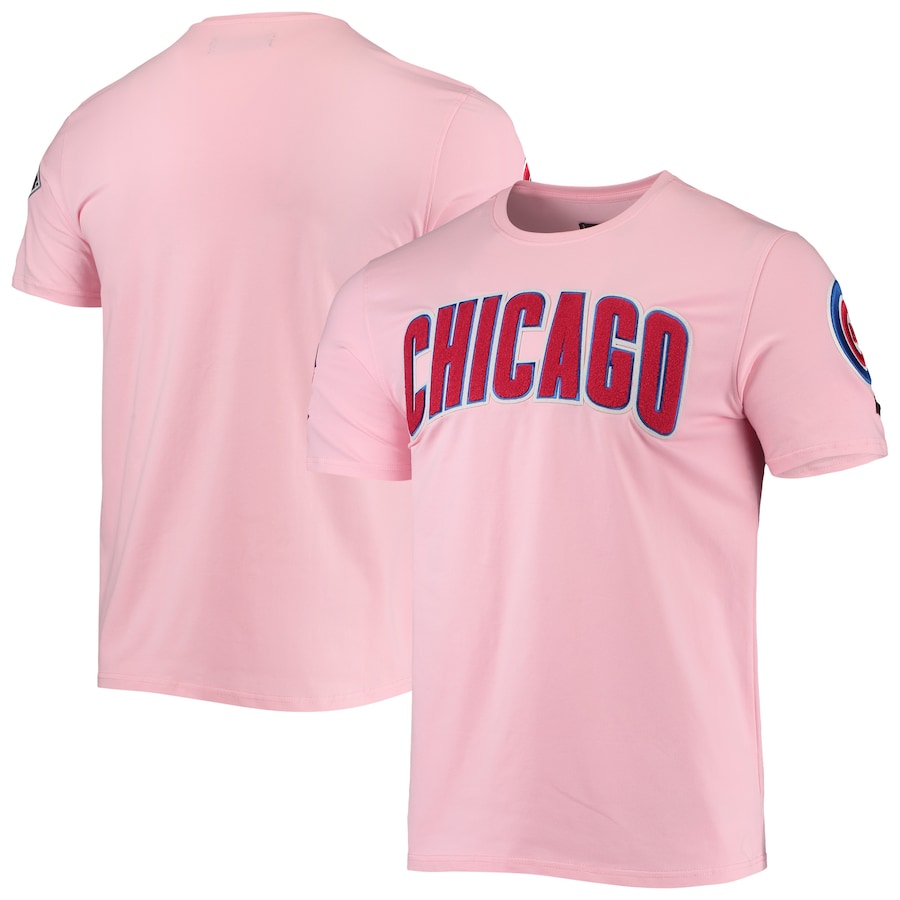 Men's Chicago Cubs Pro Standard Pink Club T-Shirt Men's Chicago Cubs Pro Standard Pink Club T-Shirt