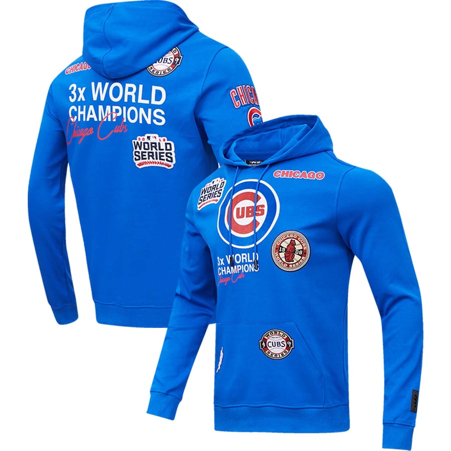 Men's Chicago Cubs Pro Standard Royal Championship Pullover Hoodie Men's Chicago Cubs Pro Standard Royal Championship Pullover Hoodie