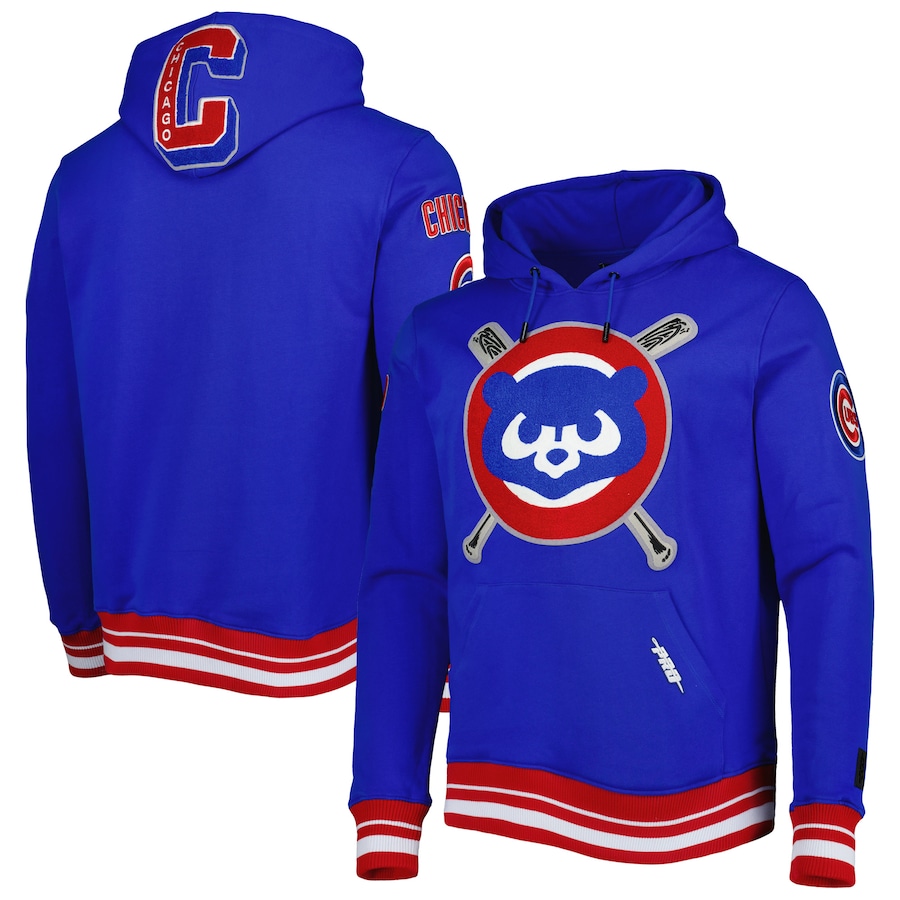 Men's Chicago Cubs Pro Standard Royal Mash Up Logo Pullover Hoodie Men's Chicago Cubs Pro Standard Royal Mash Up Logo Pullover Hoodie