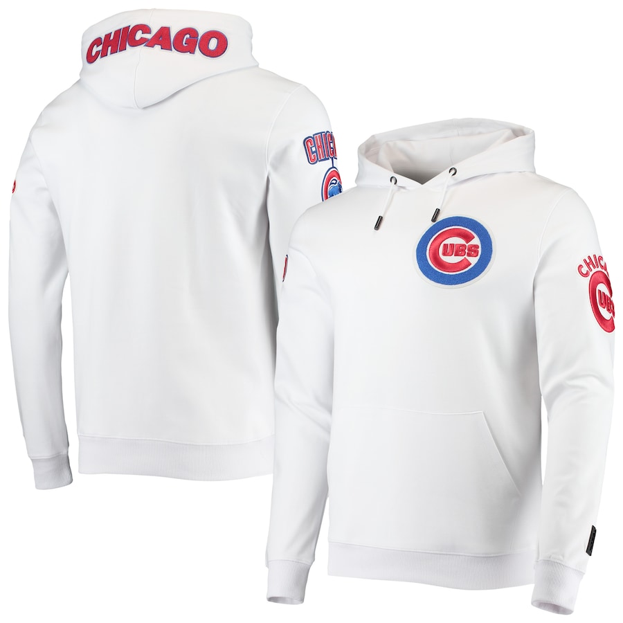 Men's Chicago Cubs Pro Standard White Logo Pullover Hoodie Men's Chicago Cubs Pro Standard White Logo Pullover Hoodie