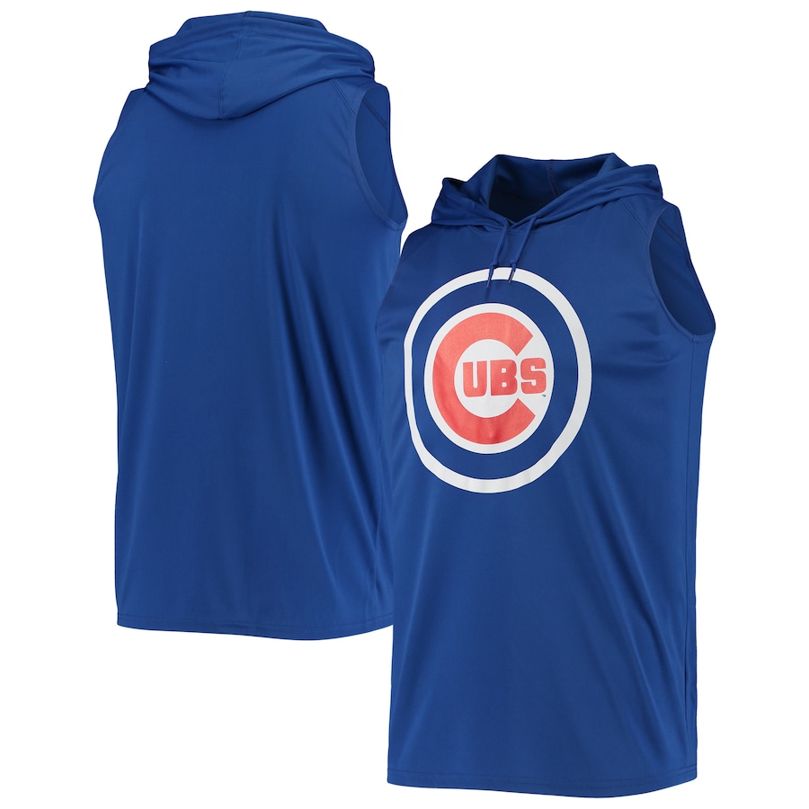 Men's Chicago Cubs Stitches Royal Sleeveless Pullover Hoodie Men's Chicago Cubs Stitches Royal Sleeveless Pullover Hoodie