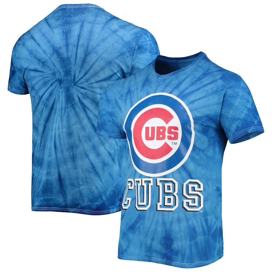 Men's Chicago Cubs Stitches Royal Spider Tie-Dye T-Shirt Men's Chicago Cubs Stitches Royal Spider Tie-Dye T-Shirt