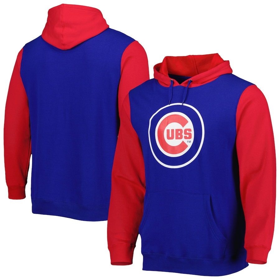 Men's Chicago Cubs Stitches Royal/Red Team Pullover Hoodie Men's Chicago Cubs Stitches Royal/Red Team Pullover Hoodie