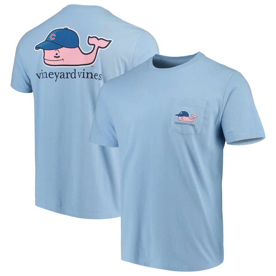 Men's Chicago Cubs Vineyard Vines Light Blue Baseball Cap T-Shirt Men's Chicago Cubs Vineyard Vines Light Blue Baseball Cap T-Shirt