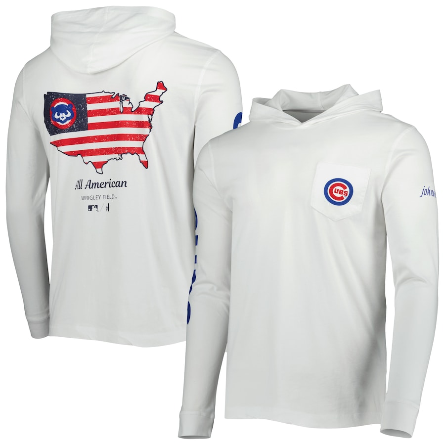 Men's Chicago Cubs johnnie-O White Edison Hoodie T-Shirt Men's Chicago Cubs johnnie-O White Edison Hoodie T-Shirt