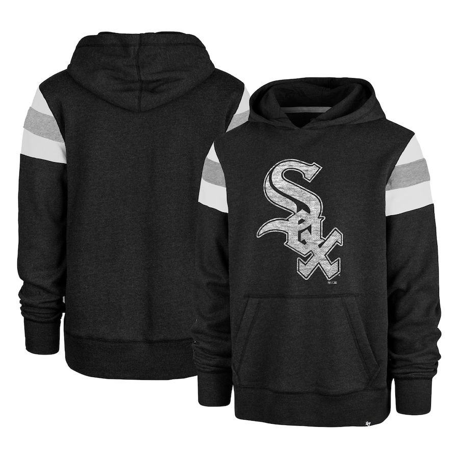 Men's Chicago White Sox '47 Heather Black Premier Nico Pullover Hoodie Men's Chicago White Sox '47 Heather Black Premier Nico Pullover Hoodie