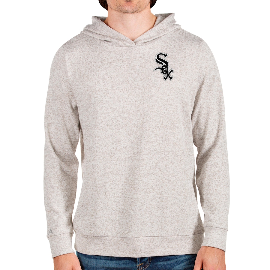 Men's Chicago White Sox Antigua Oatmeal Absolute Pullover Hoodie