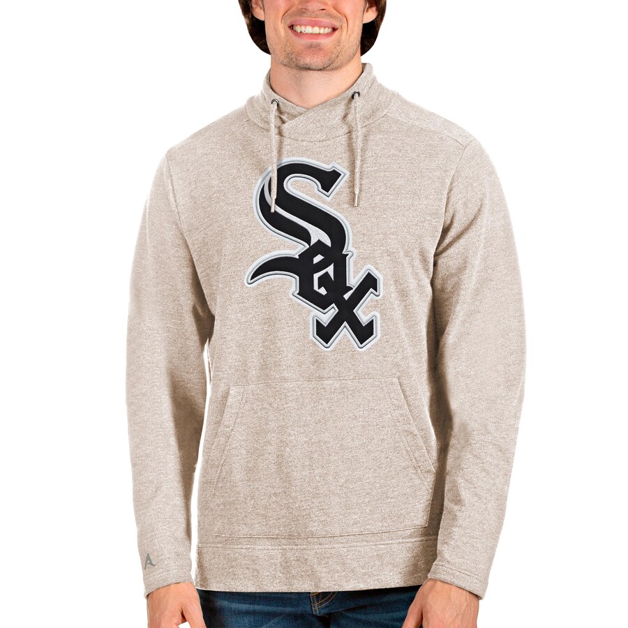 Men's Chicago White Sox Antigua Oatmeal Reward Pullover Sweatshirt