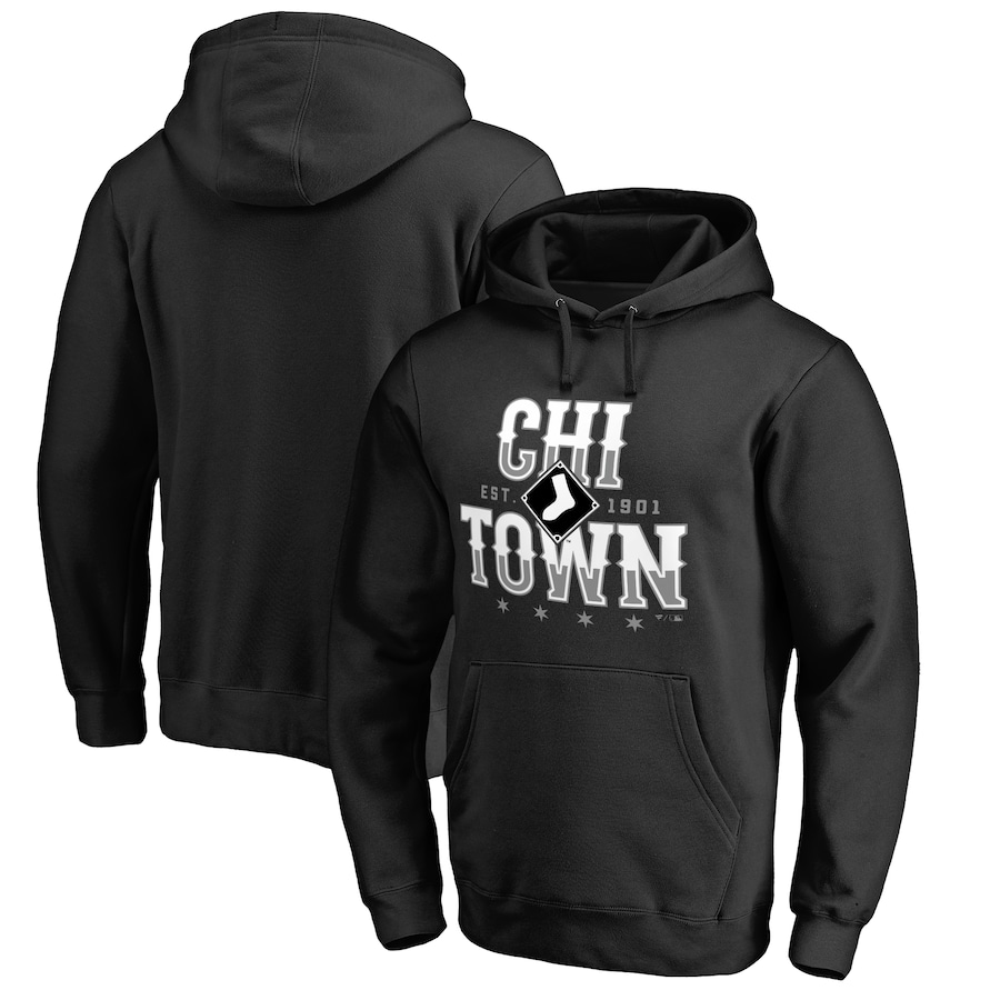 Men's Chicago White Sox Black Chi Town Hometown Pullover Hoodie