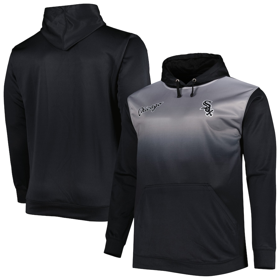 Men's Chicago White Sox Black Fade Sublimated Fleece Pullover Hoodie