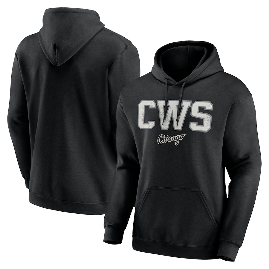 Men's Chicago White Sox Black Scoreboard Pullover Hoodie Men's Chicago White Sox Black Scoreboard Pullover Hoodie