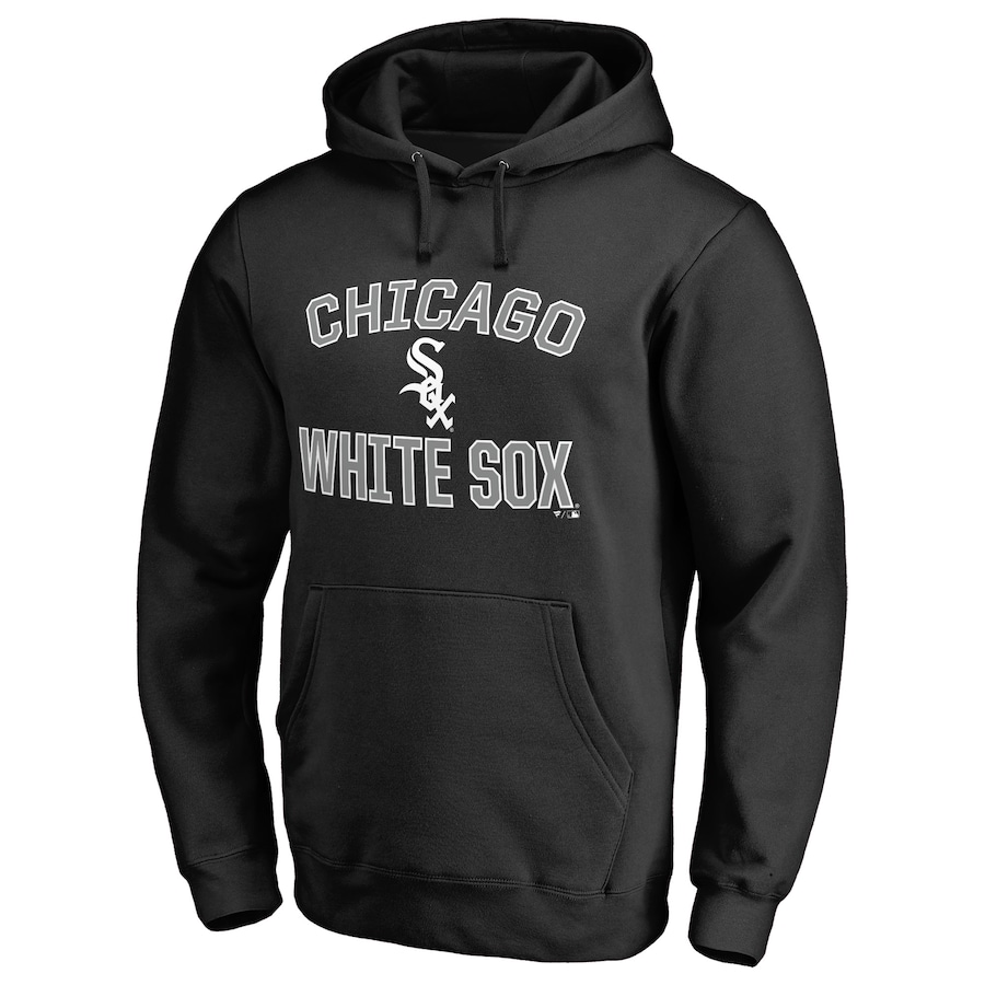 Men's Chicago White Sox Black Victory Arch Pullover Hoodie Men's Chicago White Sox Black Victory Arch Pullover Hoodie