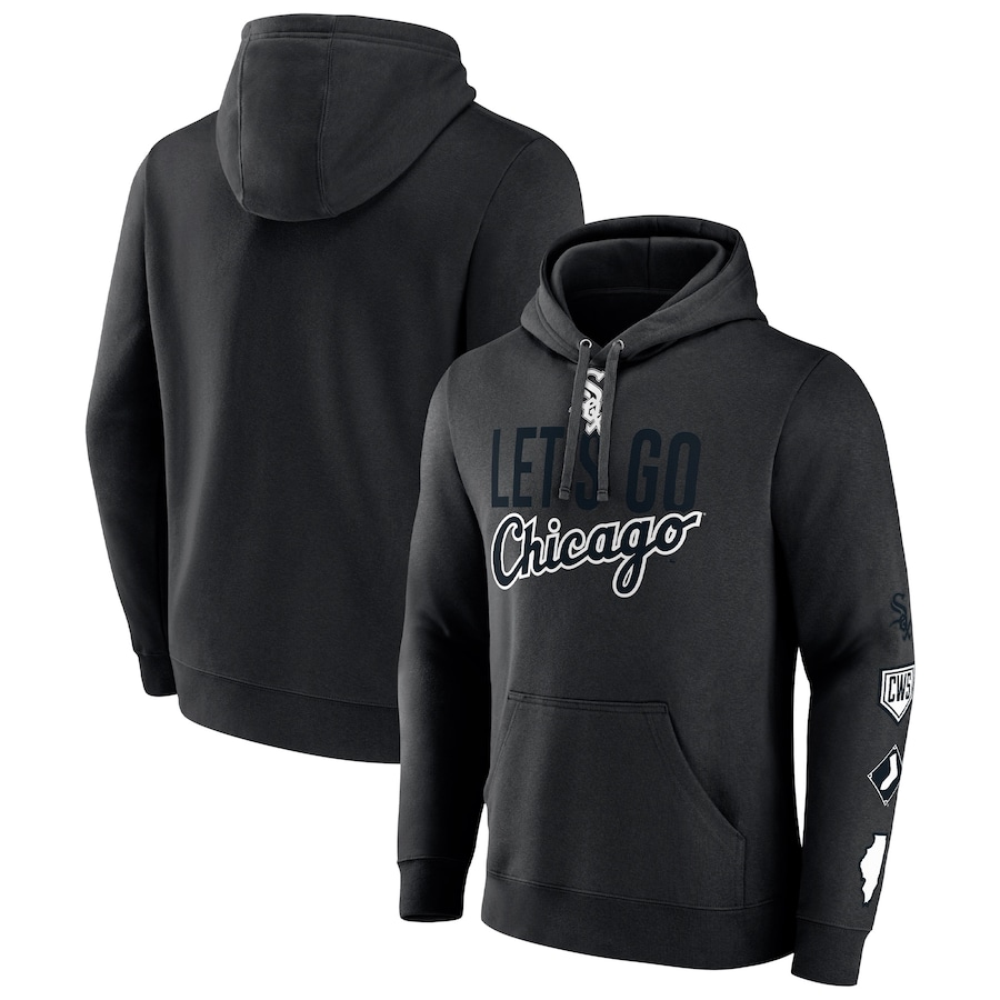 Men's Chicago White Sox Black Bases Loaded Pullover Hoodie Men's Chicago White Sox Black Bases Loaded Pullover Hoodie